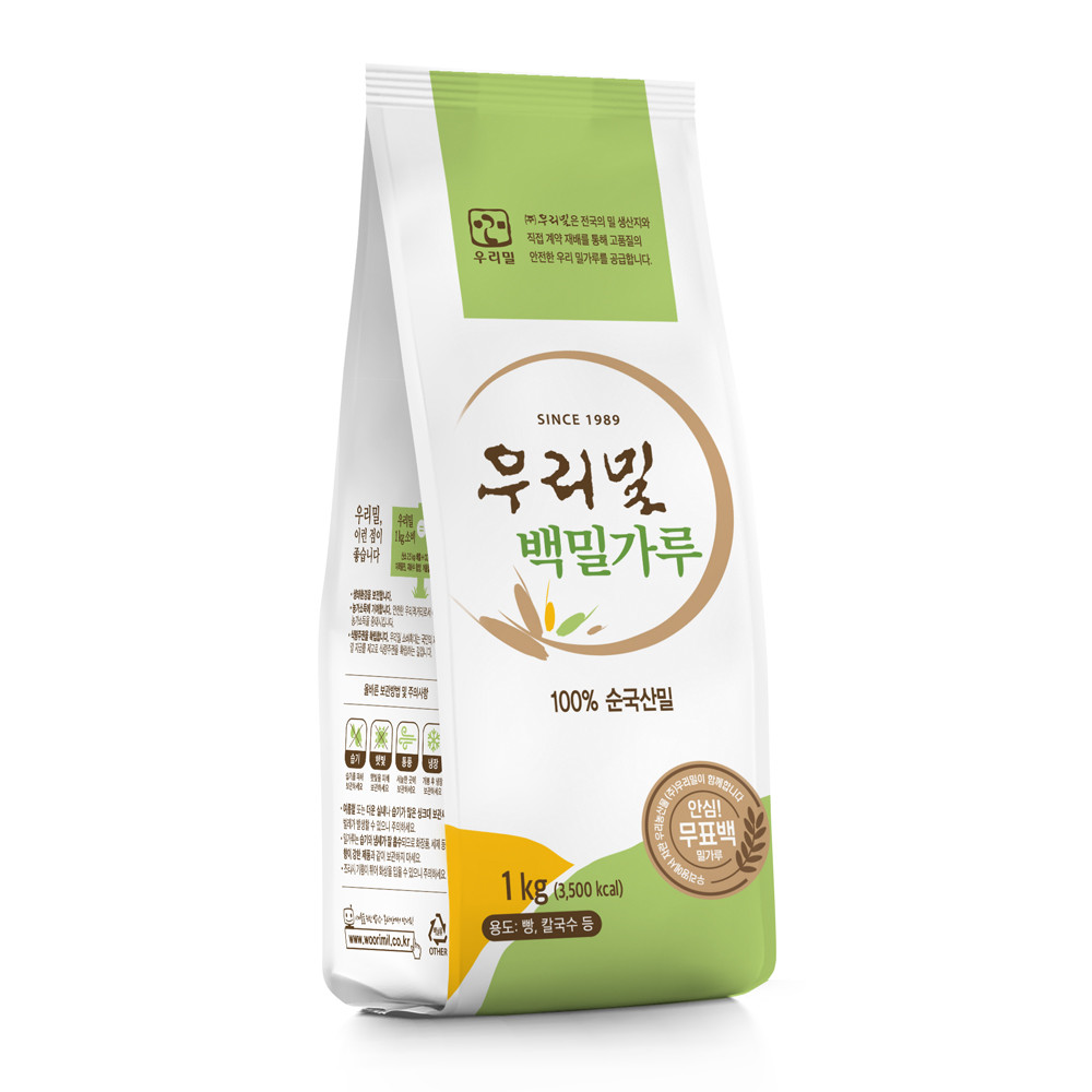 [우리밀] 백밀가루 1kg | 우리밀 | 꽃피는아침마을